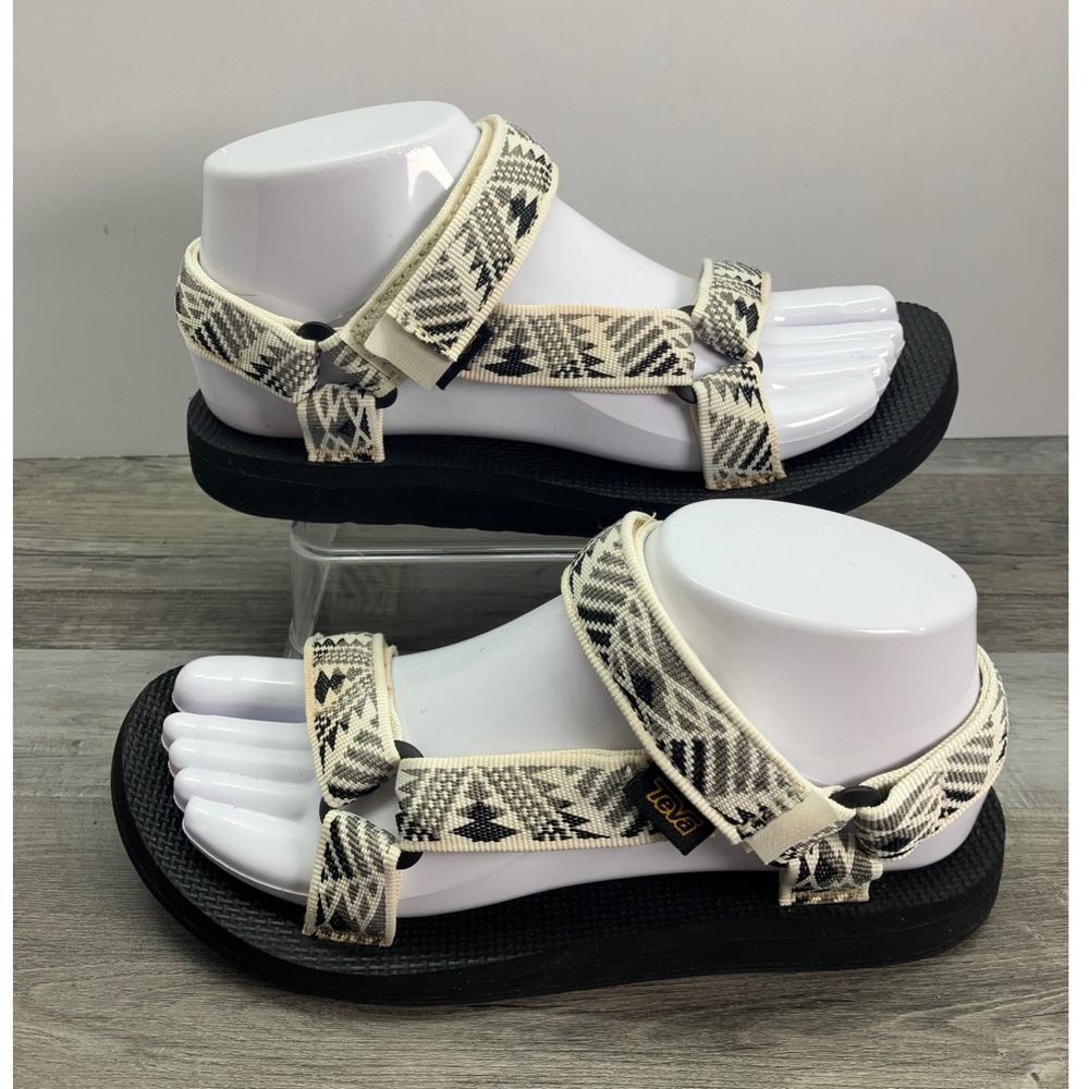 Teva Original Universal Sandals Womens 6 Geometric Black White 1003987 Strappy